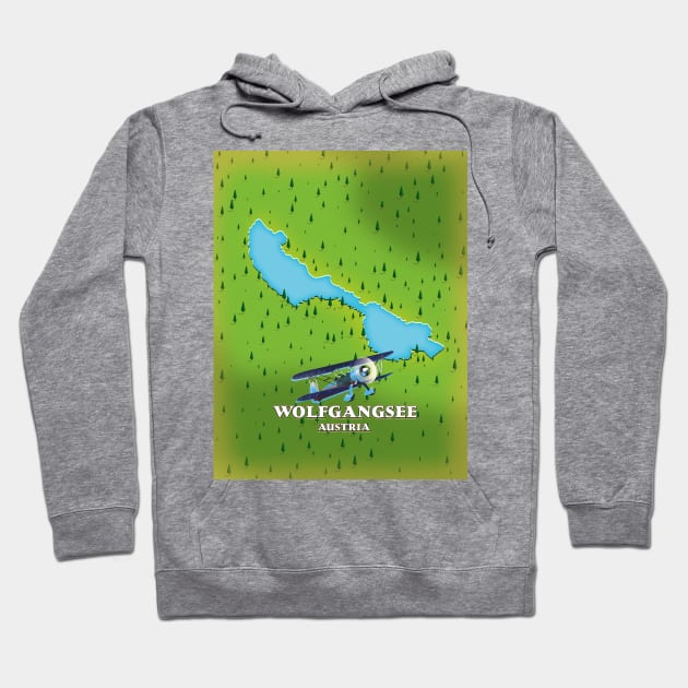 Wolfgangsee Lake Austria lake map Hoodie by nickemporium1